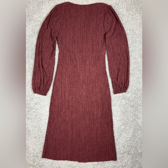 All in Favor Dress Womens Extra Small Midi Empire Waist Pliss Modest Classic - Picture 4 of 4